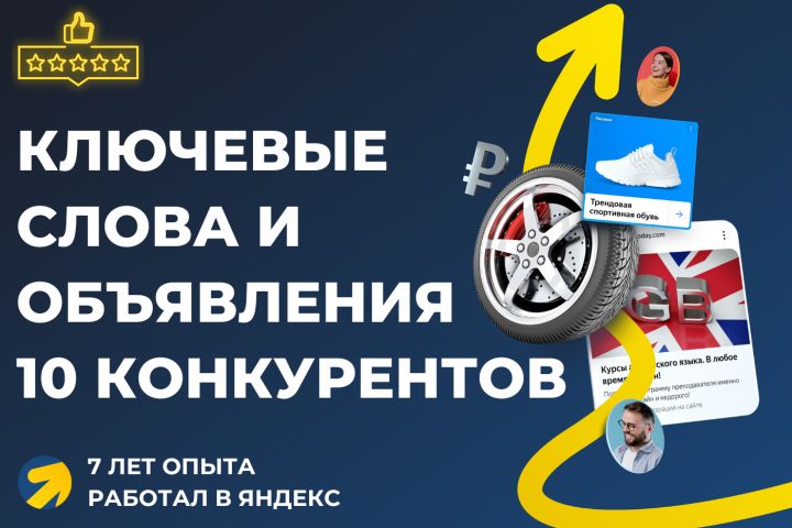 ВСЕ Ключевые слова и объявления 10 ваших конкурентов в Яндекс Директ - 1928718