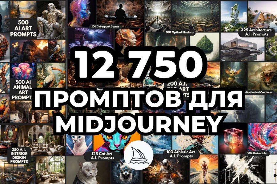 Продаю: 12 750 потрясающих промптов для Midjourney! 61 категория – VIP AI Prompts Bundle -   товар id:10986