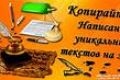 Предоставляю услуги по написанию текстов, реклам любое количество символов.