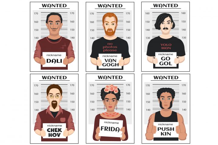 Иллюстрации для оформления упаковки пива - Фрида, Ван Гог. - 2000679