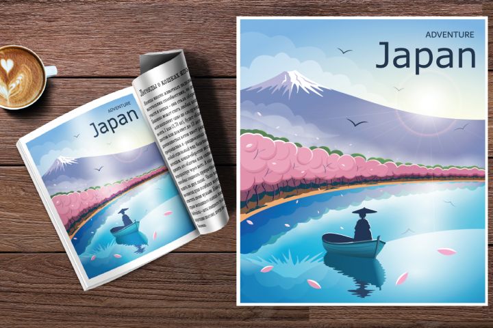 Иллюстрации для оформления обложки журнала - Япония. - 2000693