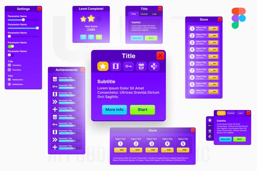 Продаю: Game UI Kit. FlexUI v1.001. Интерфейс игры от Andrey Andrievich -   готовая работа на продажу :11813