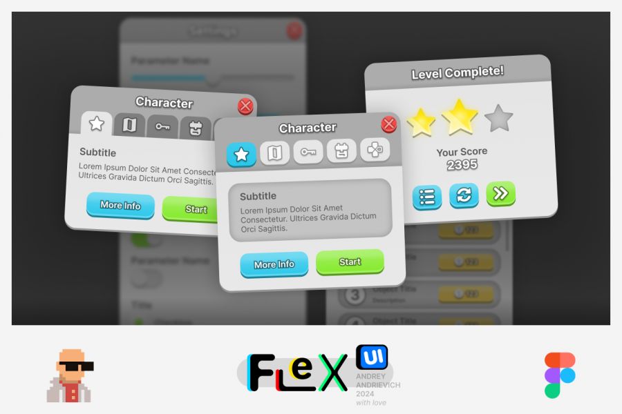 Продаю: UI Kit. FlexUI v2.001. Интерфейс мобильной игры от Andrey Andrievich -   товар id:11897
