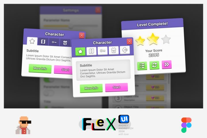 UI Kit. FlexUI. Интерфейс мобильной игры на заказ под ваш проект - 2009375