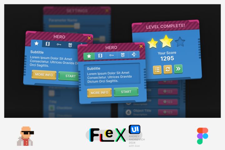 UI Kit. FlexUI. Интерфейс мобильной игры на заказ под ваш проект - 2013500