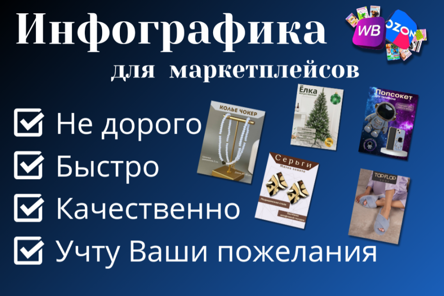 Инфографика для маркетплейслв 200 руб.  за 2 дня.. Ирина Богачева