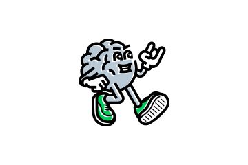 Логотип с персонажем-мозгом