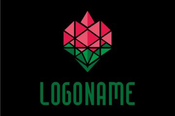 Логотип Полигональный цветок