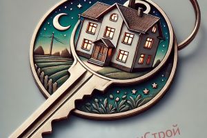 ключь в ключе дом и снизу надпись МосКлючСтрой лого (1)