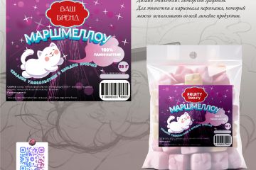 Этикетка для сладкой и детской продукции. Маскот.