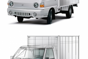 Векторный грузовичек