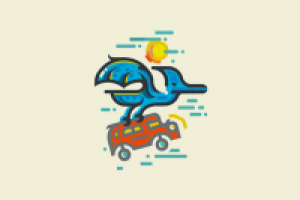 Птеранодон и машинка