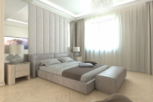 Визуализация интерьера спальни ул. Мосфильмовская 55