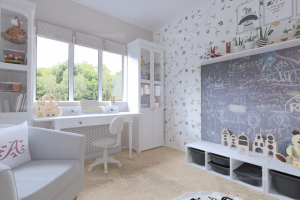 Визуализация интерьера детской для девочки