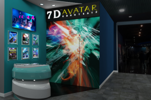 Визуализация зоны ресепшен для сети Кинотеатров "7D avatar"