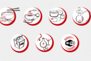 Набор иконок для японского ресторана.