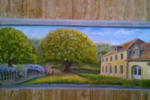 панно на перегородке из дуба