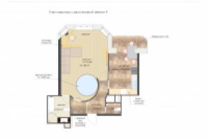План квартиры с расстановкой мебели 4