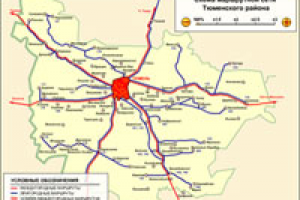 Схема маршрутной сети для Тюменского автовокзала
