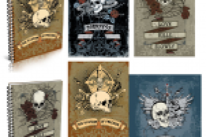 иллюстрации и дизайн для тетрадей  "черепа"