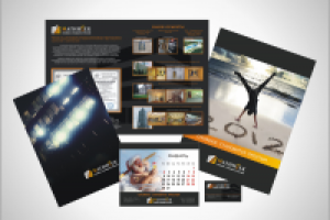 буклет, календари, визитка для строительной фирмы