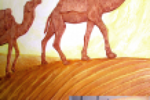 Декоративное панно в кафе (фактурная штукатурка)