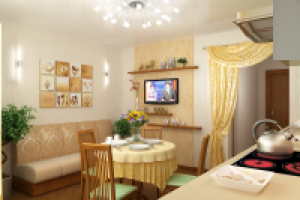 Кухня в однокомнатной квартире_2