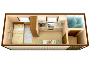 Интерьер бытовки средствами 3d