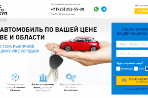Разработка лэндинга с конверсией - 65%. Тематика - Скупка авто