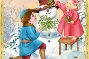 Brother and Sister (Retro) illustration for New Year Box