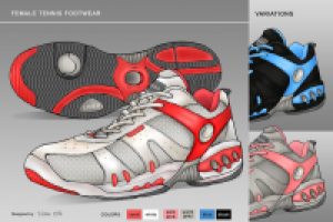 Female tennis footwear