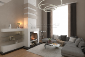 гостиная. коттедж. вид 1