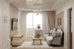 гостиная. 1 комн. квартира. вид 3