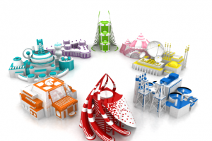 Визуализация Набор игровых объектов для проекта Авантаж