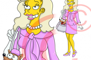 рисунок девушки в стиле Симпсонов ( The simpsons)