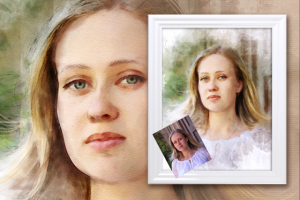 обработка фото под живопись акварель