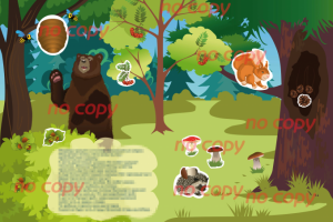 разворот обучающей книги с наклейками