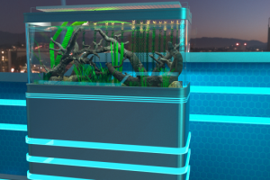 Аквариум в космической комнате