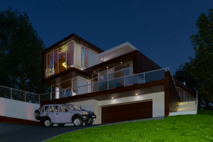 Загородный дом, ночь