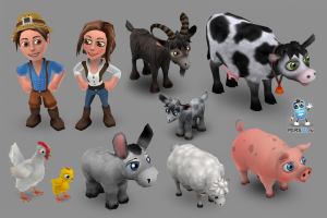 3D персонажи для фермы с анимацией