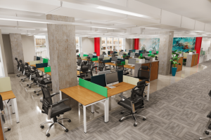 визуализация большого офиса