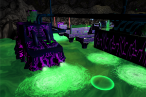 Часть уровня к паззл-платформеру в сеттинге Sci-Fi