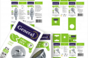 Дизайн серии "Эко" упаковок лампочек компании «General»