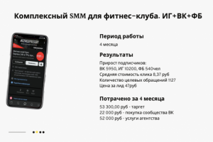 Продвижение в Инстаграм фитнес-клуба