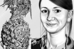 Портрет с ананасом у зеркала