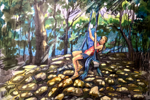 Девушка на качелях