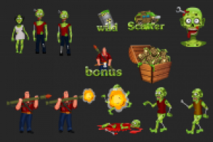 Персонажи и иконки для игры,вектор