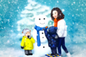 Зимний  семейный портрет.