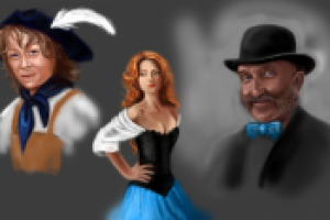 Эскизы персонажей для иллюстрации