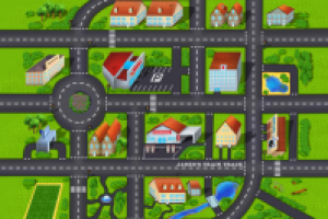 Детский коврик-город